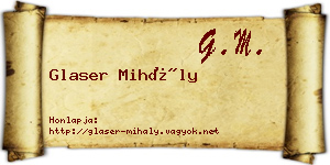 Glaser Mihály névjegykártya